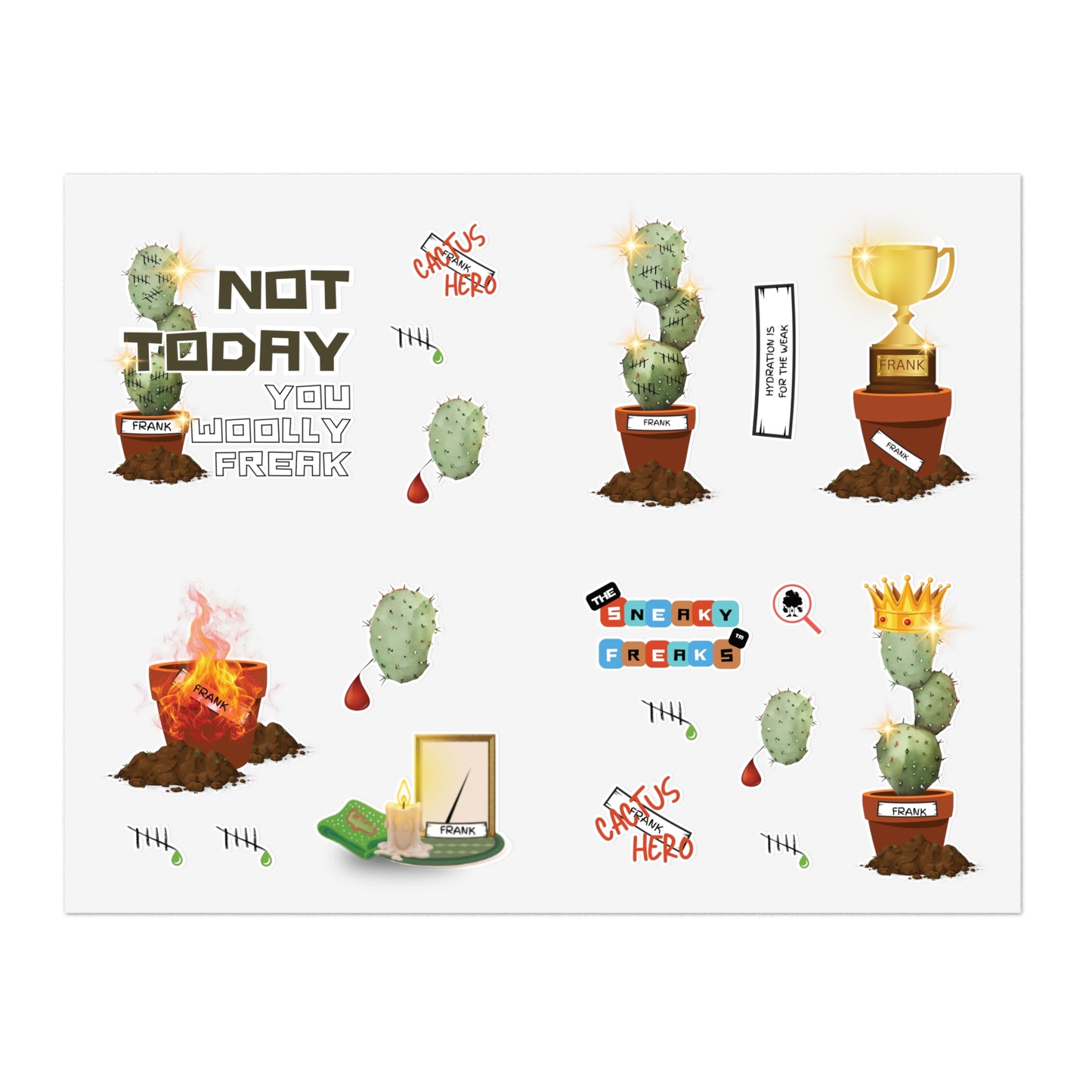Honorary FRANK the HERO CACTUS STICKER SHEET