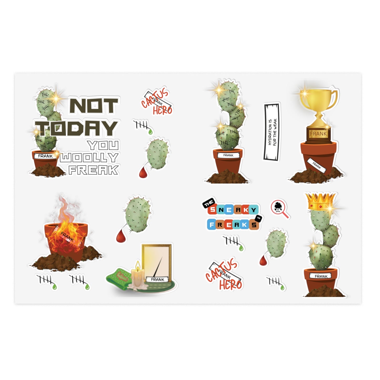 Honorary FRANK the HERO CACTUS STICKER SHEET